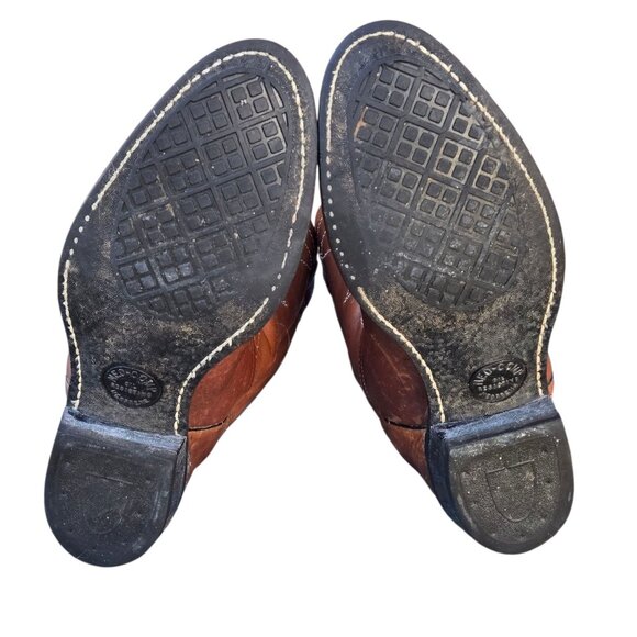 Vintage Brown Leather Cowboy Boots Mens 10.5 D Western Work Chore Rodeo - Picture 8 of 16